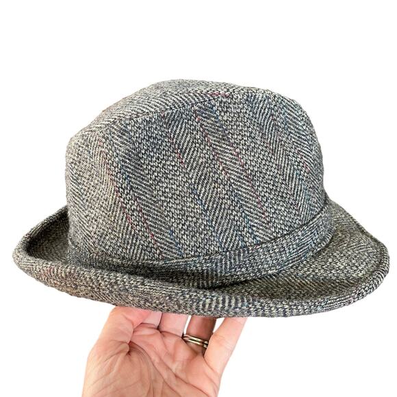 Vintage Pendleton Wool Tweed Hat Fedora Gray USA Sz 7 3/8 A211-535 READ - Picture 3 of 16